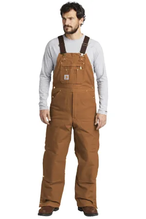 Carhartt ® Duck Quilt-Lined Zip-To-Thigh Bib Overalls. CTR41