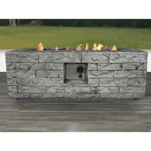 Living Source International Fiber Reinforced Concrete Propane/Natural Gas Fire pit table